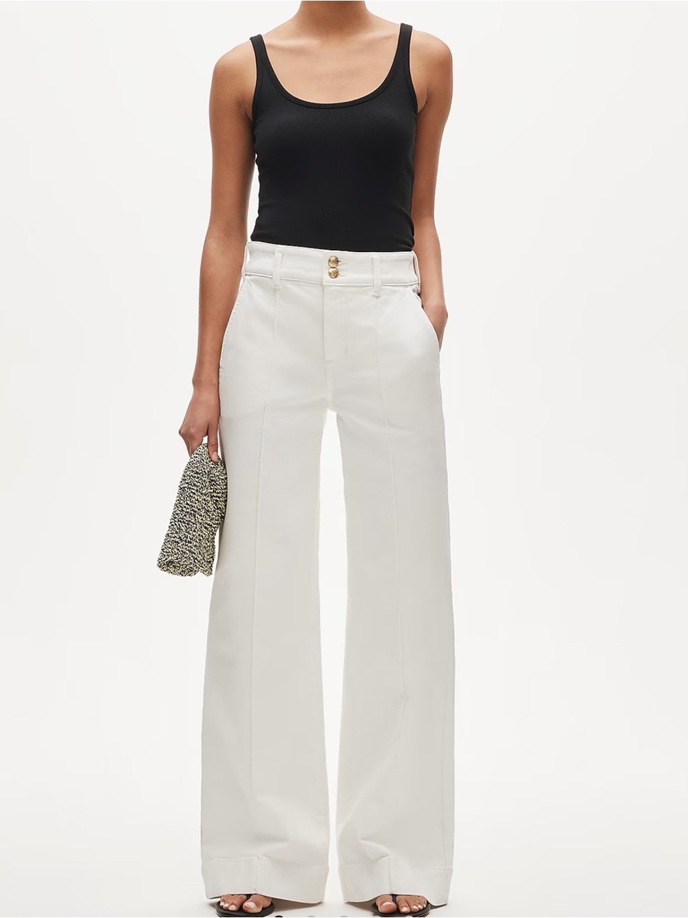 J. Crew cream denim trouser High-Rise semi-stretch